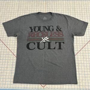 Young & Reckless Y&R Cult T-Shirt Men’s Size XL 23x28” Grey Y2K EUC